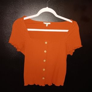 Orange boxy shape neckline